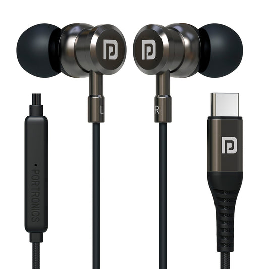 Portronics Conch Tune C – Type-C Wired Earphones with Mic & In-line Controls