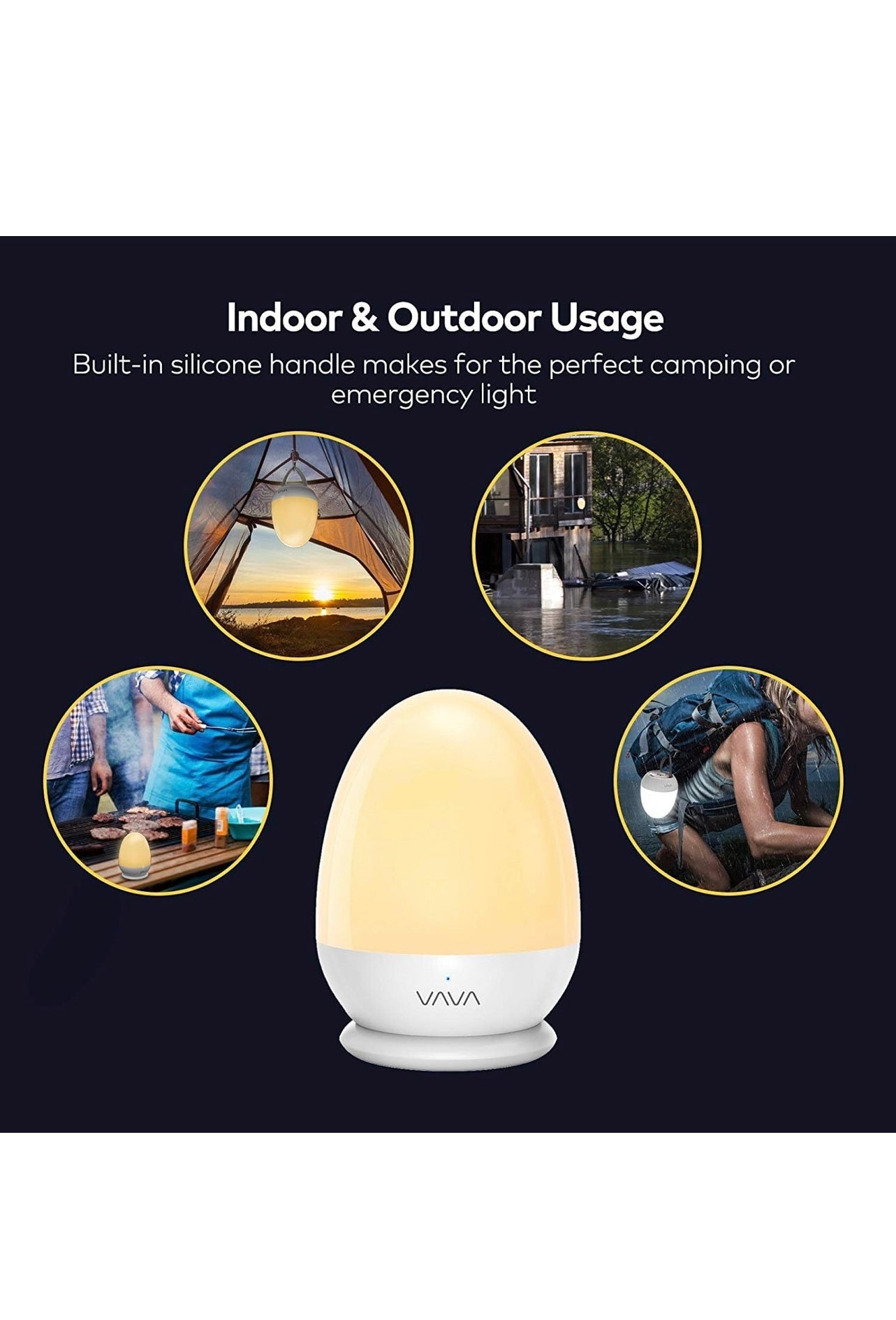 VAVA Baby Night Light – Touch Control, Eye-Safe LED, Indoor & Outdoor