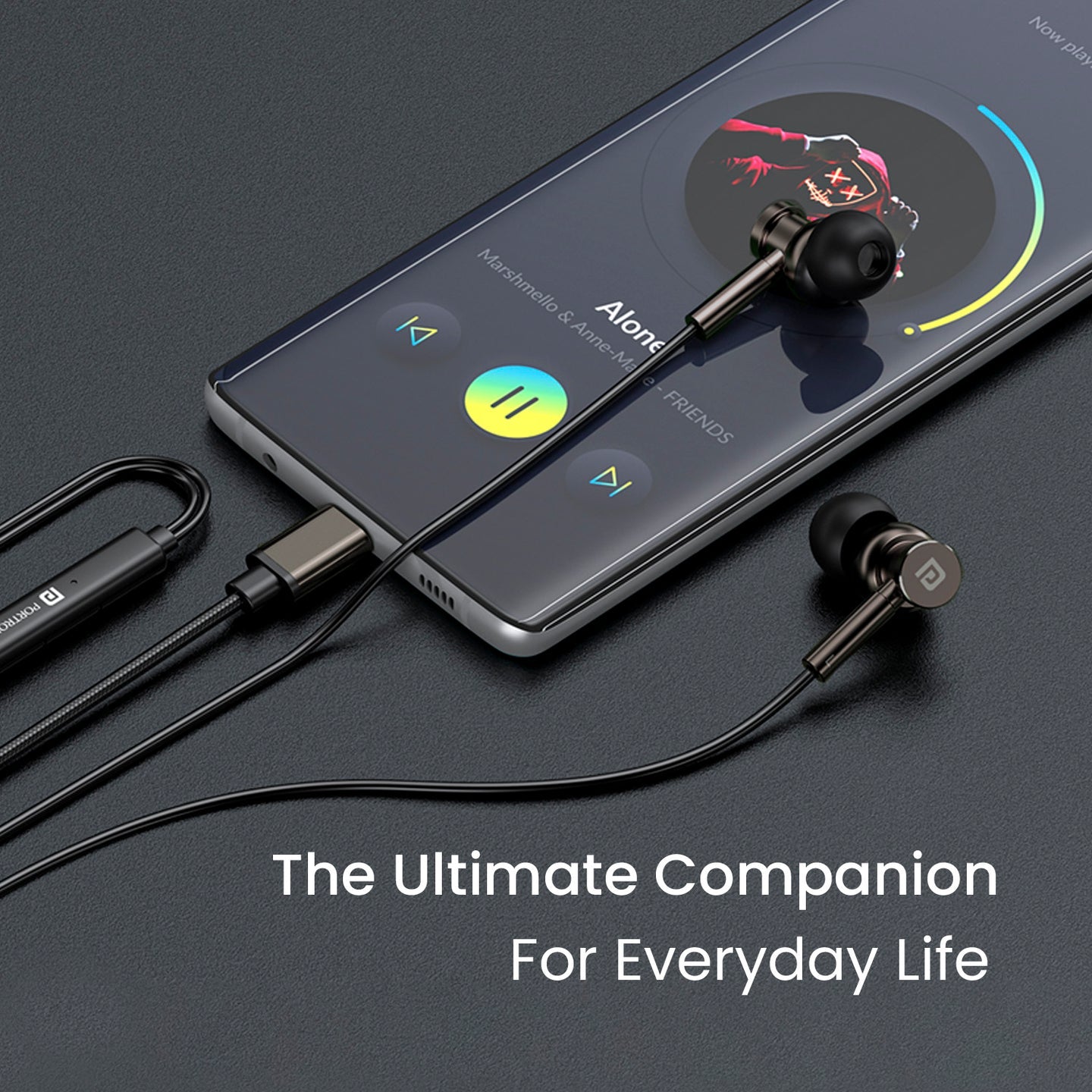 Portronics Conch Tune C – Type-C Wired Earphones with Mic & In-line Controls